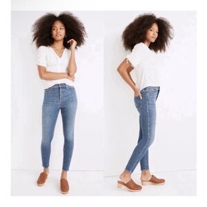 Madewell 10” high rise skinny medium light wash jeans size 30